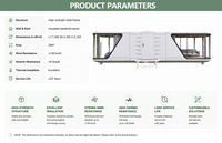 Maison capsule mobile écologique K7 avec balcon, en aluminium, pod de vie portable, étanche, avec salon et cuisine solaires