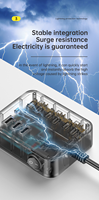 Protecteur de surtension multiprise 3 prises secteur 3 ports USB répertoriés UL rallonge de bureau à montage mural pour bureau à domicile américain