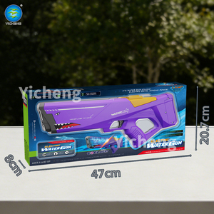 Pistola de Agua Eléctrica de Plástico con Forma de Tiburón, Pistola de Agua Automática con Luz LED, Compatible con Botellas, Recargable, Juguete Acuático de Verano para Niños - Product Image 4