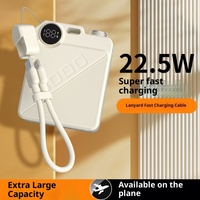 Câble de type C, charge rapide, petit chargeur de batterie, format de poche, mini banque d'alimentation, 10000 mAh, banque d'alimentation 10000 mAh avec câbles intégrés
