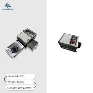 Cuisinière à gaz combinée avec évier coulissant en acier inoxydable pour <span class=keywords><strong>camping</strong></span> en plein air, espace intelligent, <span class=keywords><strong>camping</strong></span>-<span class=keywords><strong>car</strong></span>, VR, C001 - Product Image 2