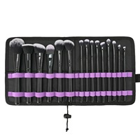 Ensemble de 15 pinceaux de maquillage de haute qualité à bas prix, poils synthétiques, manche en bois, noir, étiquette privée personnalisée