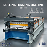 Machine de formage de tôles de toiture à double couche haute vitesse AVITA CE, équipement de formage de tuiles métalliques à double profil avec système PLC