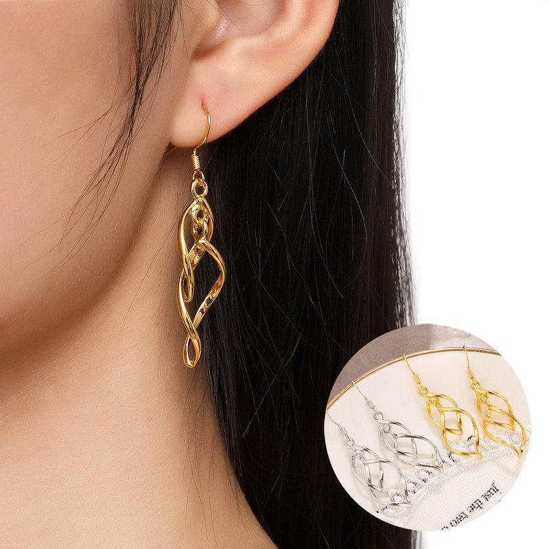Fashion Women Gold Plated Geometric Wave