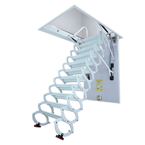 <span class=keywords><strong>Escalier</strong></span> de <span class=keywords><strong>grenier</strong></span> télescopique électrique automatique au design moderne en acier au carbone, capacité de charge de 300 lb, hauteur extensible de 12,5 pieds - Product Image 3
