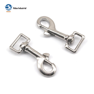 Mousqueton à gâchette en alliage de zinc moulé sous pression <span class=keywords><strong>PO5</strong></span>, type boulon, anneau pivotant, nickelé, en acier inoxydable pour l'exploitation minière, la laisse de chien et la rigging - Product Image 4