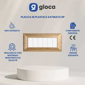 Enchufe de Mesa Gloca con 6 Tomas, Plástico Dorado Satinado, Uso Residencial - Product Image 2