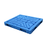 Palette en plastique double face de qualité alimentaire, norme européenne, emboîtable, 1400*1200, moulage par soufflage, entrée 4 directions, matériau PP, 6T