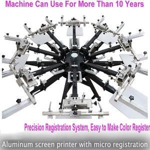 Máquina de Serigrafía Rotativa para Camisetas, Conjunto Completo de 8 Colores y 8 Estaciones, Manual, para Impresión Textil - Product Image 6