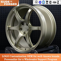 Jantes de voiture GUDE6 à 6 rayons, 17 pouces, 5 trous, PCD 5*114.3, en alliage forgé et poli, style JDM pour Toyota C-HR, Hyundai, Renault
