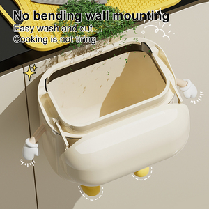 <span class=keywords><strong>Poubelle</strong></span> de cuisine murale en plastique avec couvercle, design créatif et mignon, en stock aux États-Unis, UFORU - Product Image 3