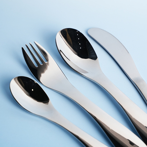 Juego de vajilla de acero inoxidable desechable ecológico de gran oferta, cubiertos de tamaño infantil que incluyen tenedor, cuchara, cuchillo para niños - Product Image 5