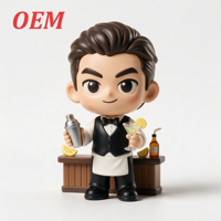 Figura de Vinilo de Barman que Brilla en la Oscuridad, Mezclador de Cócteles Pintado a Mano, Regalo Promocional para Bares de Marcas de Licores, Juguete Ecológico CPC