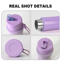 Gobelet réutilisable en céramique sans BPA de 20 oz avec logo personnalisé, bouteille d'eau pour le sport et les activités de plein air avec couvercle à paille