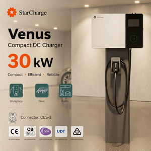 Cargador Rápido de CC para Vehículos Eléctricos Starcharge Venus 30kW para Flotas, CCS2 100A, Pantalla Táctil de 7 Pulgadas, Entrada Trifásica, Montaje en Pared - Product Image 1