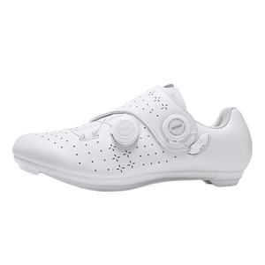 Chaussures de cyclisme blanches avec fermeture Boa et empeigne synthétique respirante pour hommes et femmes, pour la pratique du cyclisme en extérieur - Product Image 3