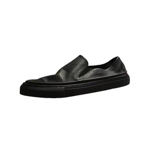 Qinhong Men's Genuine Leather Loafers Slip-on Soft Sole Low <b>Heel</b> Business Casual Moccasins Solid Color Black <b>White</b> - Product Image 1