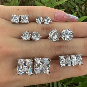 Pendientes de Plata de Ley 925 con Circonita Cúbica 5A Cuadrada, Hipoalergénicos, Resistentes al Deslustre, Chapados en Rodio, de Dylam Luxury - Product Image 4
