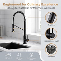 Robinet de cuisine en acier inoxydable 304, à douchette extractible haute arche, pivotant à 360°, avec cartouche céramique, pour projets hôteliers, direct usine