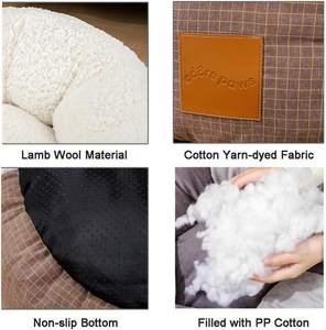 ZJH Umwelt freundliches 50cm graues Hunde plüsch Haustier bett Feuchtigkeit beständiges Anti-Rutsch-bequemes Polar futter PP-Baumwoll füller für Hunde Katzen - Product Image 2