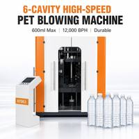 Machine de soufflage automatique de bouteilles PET à 6 cavités avec composants, capacité de 600 ml pour bouteilles d'eau/de jus