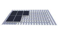 Système de fixation solaire photovoltaïque pour toiture métallique – Vis de suspension, rails modulaires en aluminium anodisé, fixation étanche par serre-câbles pour usage industriel