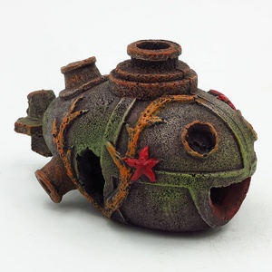 Miniatura de Resina de <span class=keywords><strong>Submarino</strong></span> en Ruinas, Ballena Burbuja, <span class=keywords><strong>Submarino</strong></span> Abandonado con Agujeros, Peces y Camarones que Escaparon de las Cuevas y Agujeros de Árboles - Product Image 5