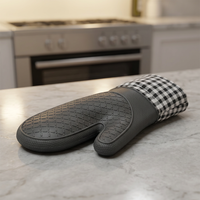 Gants de four professionnels en silicone écologiques, imprimés sur mesure, extra longs, résistants à la chaleur pour la cuisson au micro-ondes