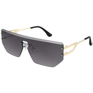 Lunettes de soleil rectangulaires sans monture tendance pour hommes et femmes, légères, avec verres dégradés pour le style urbain et la protection solaire - Product Image 4