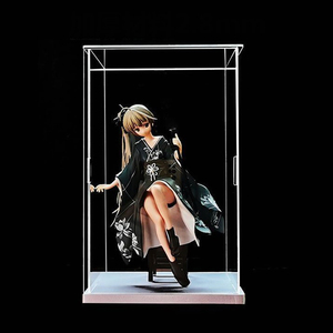 Lắp ráp Acrylic hiển thị hộp rõ ràng Acrylic Đồ chơi búp bê Lego mô hình con số hiển thị trường hợp hộp hiển thị với màu đen trắng dưới cơ sở - Product Image 5