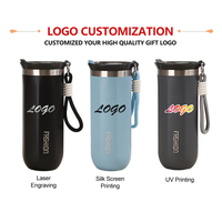Mug à café isotherme en acier inoxydable à double paroi TY RTS Stock 500 ml avec affichage de la température, écologique, portable, couvercle coulissant