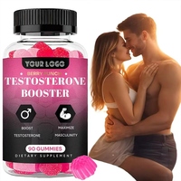 Gummies naturelles à base de plantes pour la vitalité et l'endurance masculine, booster de testostérone avec du fenugrec, vente en gros