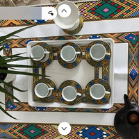 Tapis Rekebot éthiopien et Habesha, pour la cérémonie du café, design saba