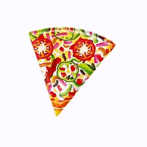 Pizza Shaped Plates Triangle Plastic Melamine Pizza Plate