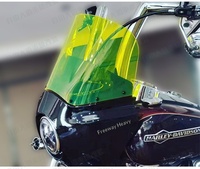 Kit de carénage de phare de moto CustomWorld + pare-brise de 11 pouces pour HD Softail/Dyna - Noir, rénovation/amélioration