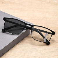 Lunettes de lecture progressives classiques, photochromiques, multifocales, anti-lumière bleue, verres transparents rectangulaires sur ordonnance