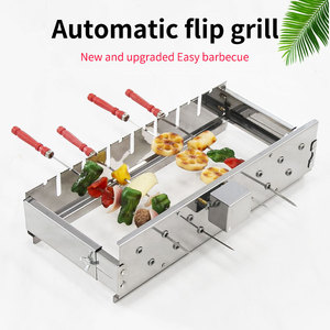 Parrilla Automática Butterfly Grill con Soporte Inclinable de 5V, Acero Inoxidable, Ancho Ajustable, Brochetas Giratorias para Cocinar Barbacoa - Product Image 4