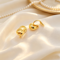 Boucles d'oreilles clips goutte d'eau LuxuryGold pour femmes, invisibles et indolores, style serpentin anti-moustiques, vente directe usine, boucles d'oreilles tendance 2026
