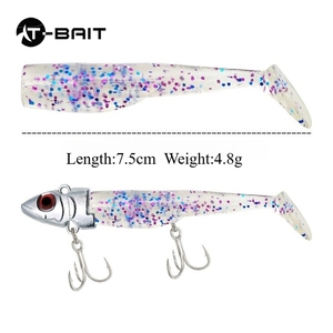 <span class=keywords><strong>Leurre</strong></span> de pêche souple avec queue de pagaie en forme de T pour eau douce salée - Product Image 3