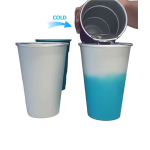 Tasse en aluminium bon marché à changement de couleur 600ml tasses en aluminium métalliques réutilisables tasse personnalisée pour la publicité - Product Image 2