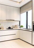 Vente directe d'usine, armoire de cuisine moderne en bois massif en bois de rose, multifonctionnelle, avec un design écologique, panneau résistant à l'eau