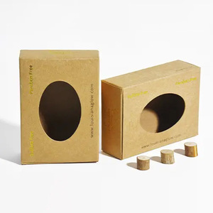 Tùy chỉnh giấy <span class=keywords><strong>kraft</strong></span> với cửa sổ hình bầu dục mỹ phẩm có thể tái chế bao bì hộp bóng bao bì cho hộp giấy xà phòng - Product Image 3