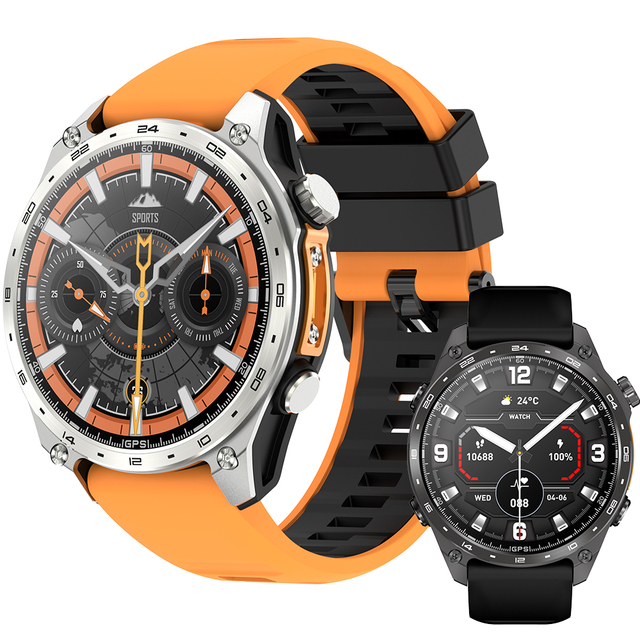 HD300pro GPS Smart Watch 1.43inch AMOLED Screen Offline Maps 3ATM Waterproof 4GB Memory Flashlight Outdoor Smart Watch for Men