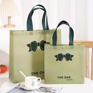 Bolsa de tela no tejida con diseño impreso personalizado, bolsa de compras con logotipo para ropa, bolso de mano - Product Image 2