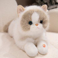Chat en peluche doux et moelleux à poils longs, 100 % simulation réaliste avec son de miaulement, idéal pour un cadeau premium