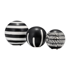 Sfere in Ceramica, Scultura Geometrica con Motivo a Strisce Bianche e Nere, Decorazione per Casa, Ornamento per Mensole, Bagno, Ufficio, Soggiorno - Product Image 3