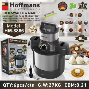 เครื่องทำฟูฟู Hoffmans HM-8866 8 ลิตร กำลังไฟ 2000 วัตต์ พร้อมระบบทำความร้อนอัตโนมัติ เครื่องบดมัน เครื่องสับเนื้อ เครื่องผสมอาหารแบบตั้งโต๊ะ พร้อมตัวตั้งเวลาอัจฉริยะ 220 โวลต์ - Product Image 2