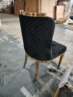 Table à manger rectangulaire de luxe en marbre pour 8 personnes avec base en acier inoxydable doré pour villa, ensemble de meubles de salle à manger modernes