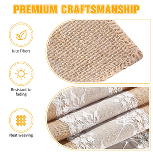 <span class=keywords><strong>Chemin</strong></span> <span class=keywords><strong>de</strong></span> <span class=keywords><strong>table</strong></span> vintage en toile <span class=keywords><strong>de</strong></span> jute brodée à fleurs, écologique et réutilisable pour les mariages champêtres, les fêtes et la décoration intérieure - Product Image 2