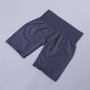Venta al por mayor de alta calidad de encargo de las mujeres de cintura alta pantalones cortos de yoga tela reciclada chicle Rosa contorno pantalones cortos sin costuras - Product Image 5